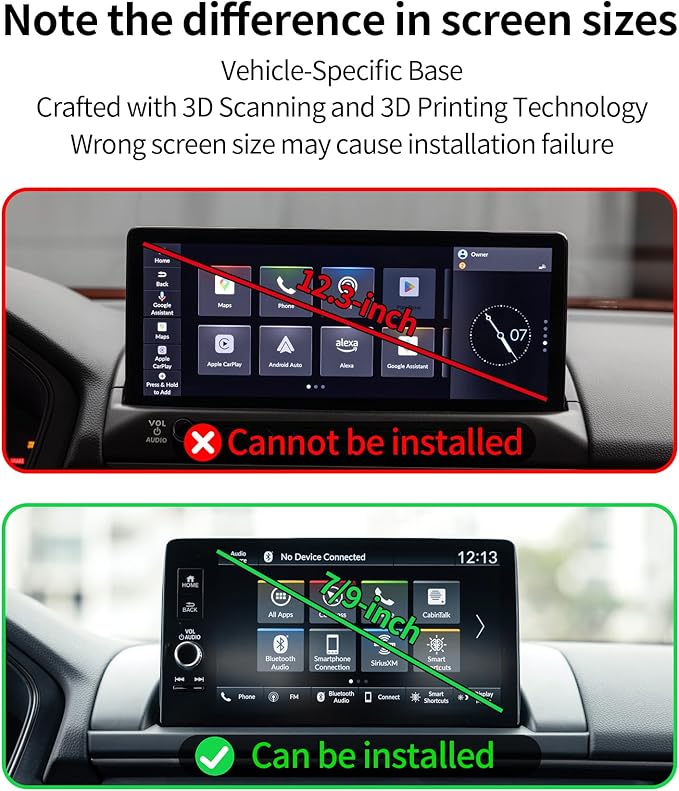 15W Wireless Fast Charger for 2023-2026 Honda Pilot Accessories 7/9 inch Screen Fixed Clip, Interior Decoration Mobile Phone Mount, 360° Rotation, Vehicle-Specific Custom Mount