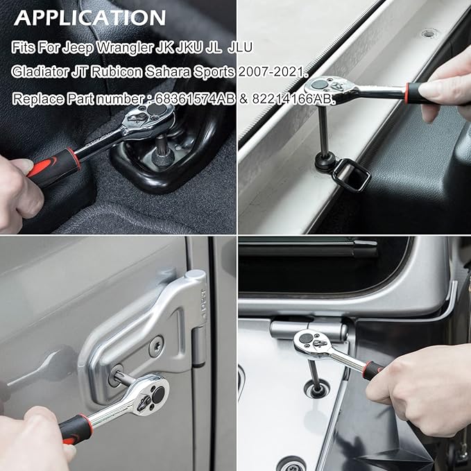 Hard Top Door Removal Tool Kit For Jeep Wrangler JK JL Gladiator JT Rubicon Sahara Unlimited Sports 2007-2024 Soft Top Hard Replace 68361574AB 82214166AB