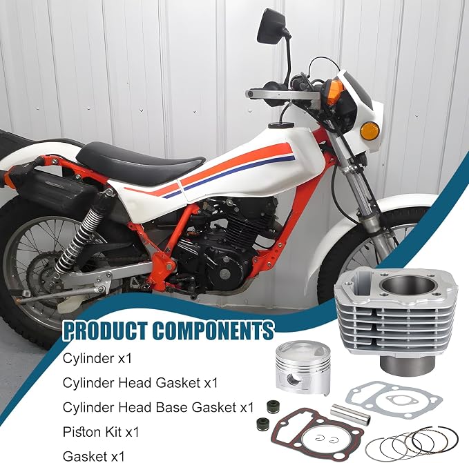 63mm STD Top End Rebuild Kit Cylinder Pistion Gasket for Honda XR200 XR200R XL200R 1986-1987