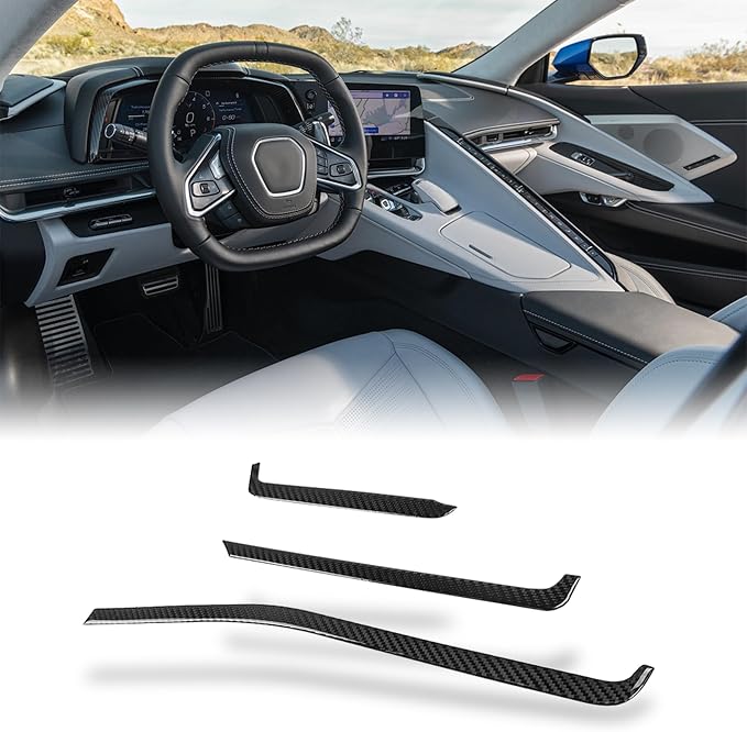 AeroBon Real Carbon Fiber Interior Cover Trim Compatible with 2020-2025 Corvette C8 Stingray Z06 E-Ray AC Air Vent Surrounding Trim