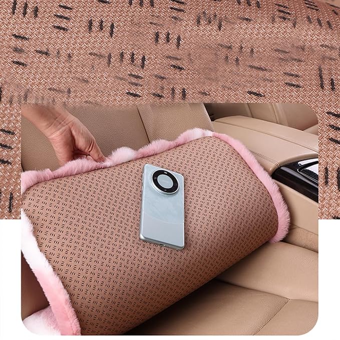 5 Seat Fluffy Faux Rabbit Fur Car Seat Cover for Fuzzy Soft Auto Universal Car Seat Plush Vehicle Seat Protector Pad with Non-Slip Backing, Car Accessories Home and Office Chair