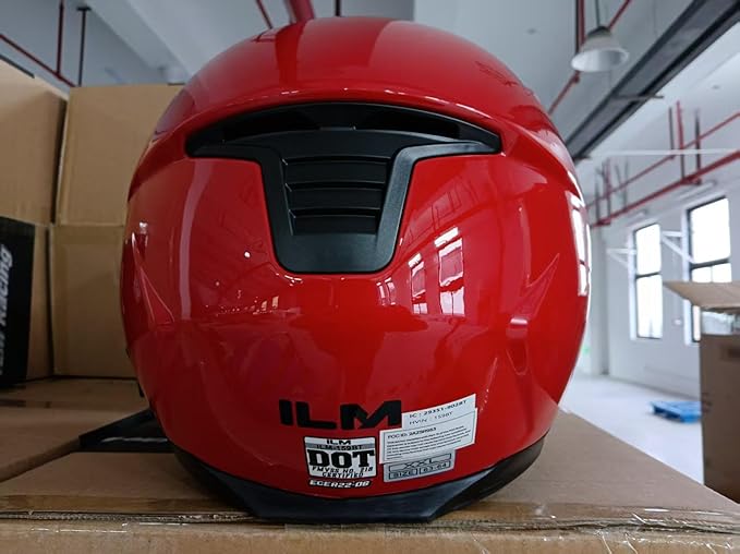 ILM 159BT Bluetooth Modular Motorcycle Helmet 2-3 Riders Intercom Full Face Flip up Casco DOT with Face Mask (Red, 2XL)