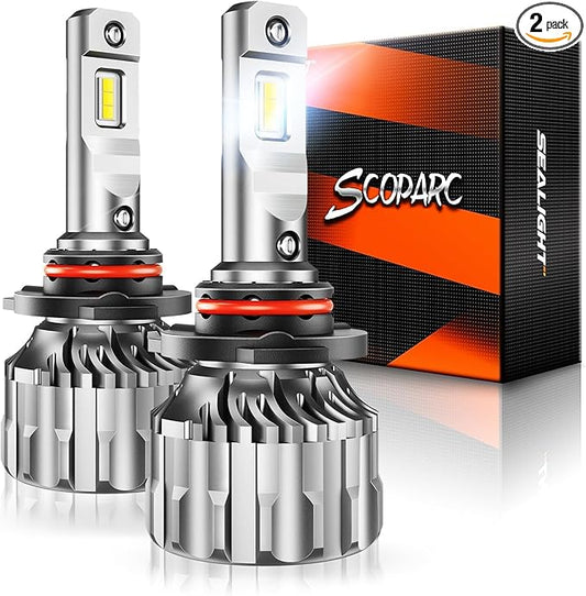 SEALIGHT 9006/HB4 Bulbs 46000LM Ultra-Bright, 60000+ Lifespan Fog Lights, 6500K Cool White 9006 Light Bulbs,Pack of 2