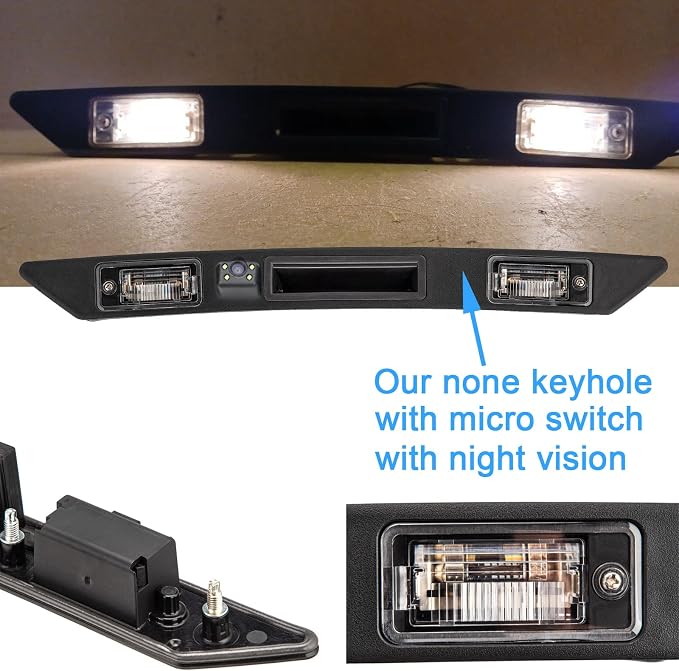 HD Auto 8LED 170° Wide Angle Rear View Reverse Trunk Handle Backup Camera Compatible with Audi A3 8P/8V 8PA S3 V6/A4 B7 S5/sedan/RS4/A5 RS5/A6 C6/A8 S8/Q7/RS3/S4/RS6/Seat Exeo 3R2/V W Plus RS (NO.C)