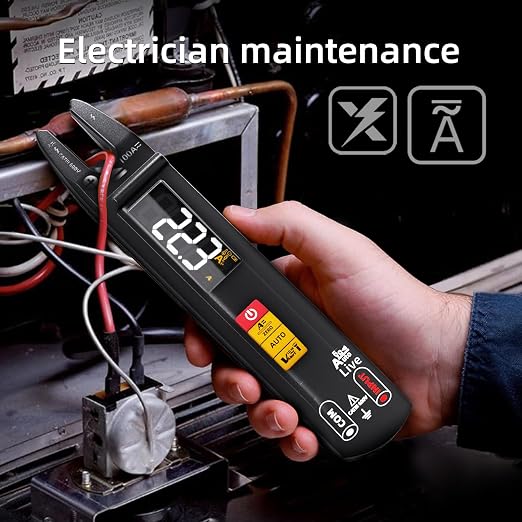 BSIDE Smart Digital Multimeter Tester Open Jaw DC AC Amp Clamp Meter, Rechargeable with Flashlight, Measures Current Resistance Continuity V-Alert Live Check Voltage