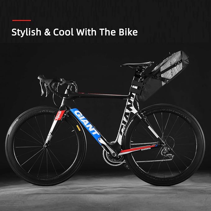 ROCKBROS Bikepacking Bag Waterproof Bike Saddle Bag Large Capacity Bikepacking Seat Bag Road Mountain Bike Seat Bag Max 10L