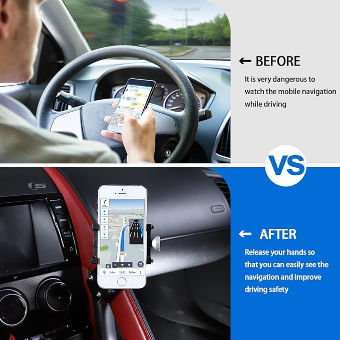Daeiclru Car Central Control Armrest Phone Mount Compatible with Jaguar F-Type 2013-2024, Cell Phone Holder Auto Mobile Phone Holder Accessories (Style H)