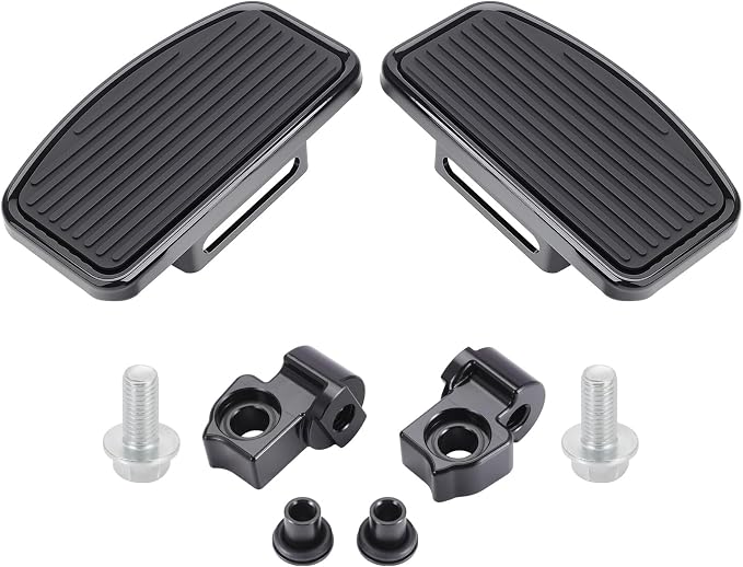 Motorcycle Rider Footboard Front Footpegs for Indian Scouts/Sixty/Bobber 2015-2024, Aluminum Anti-Slip Wide Foot Pegs Footrest Driver Floorboards Motorbike Highway Accessories (Black)