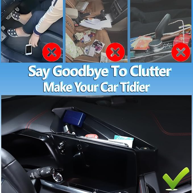 Sekhyna Navigation Screen Back Storage Box Compatible Chevrolet Corvette C8 2020-2025,Dash Organizer Tray,Center Console Phone Insert Auxiliary Storage Tray Interior Accessories (Without Phone Mount)