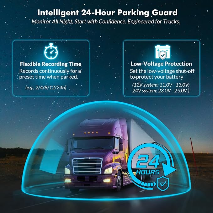 VSYSTO H7 4CH Truck Dash Camera 360 DVR Dash Cam Security Camera System Vehicle Backup Cameras 1080P Front Rear Side View 7.0'' Monitor w/GPS IR Night Vision for RV Semi Truck Trailer Tractor