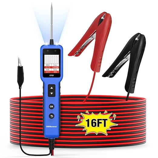OBDResource Automotive Circuit Tester, 12V 24V Car Power Circuit Probe Tester Electrical Diagnostic Tool with LCD Display&Illuminating Lights, Component Activation (CP20)