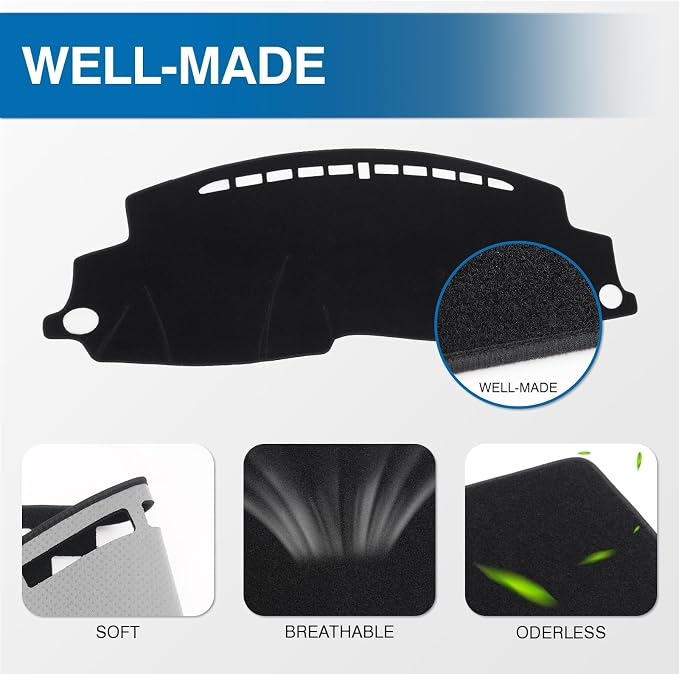 KUST Black Dash Cover for Honda HR-V HRV 2016-2021 2022 Dashboard Cover Non-Slip Center Console Dash Cover Interior for Honda HR-V HRV Accessories Custom Fit Dash Mat Sunshade Windshield Glare