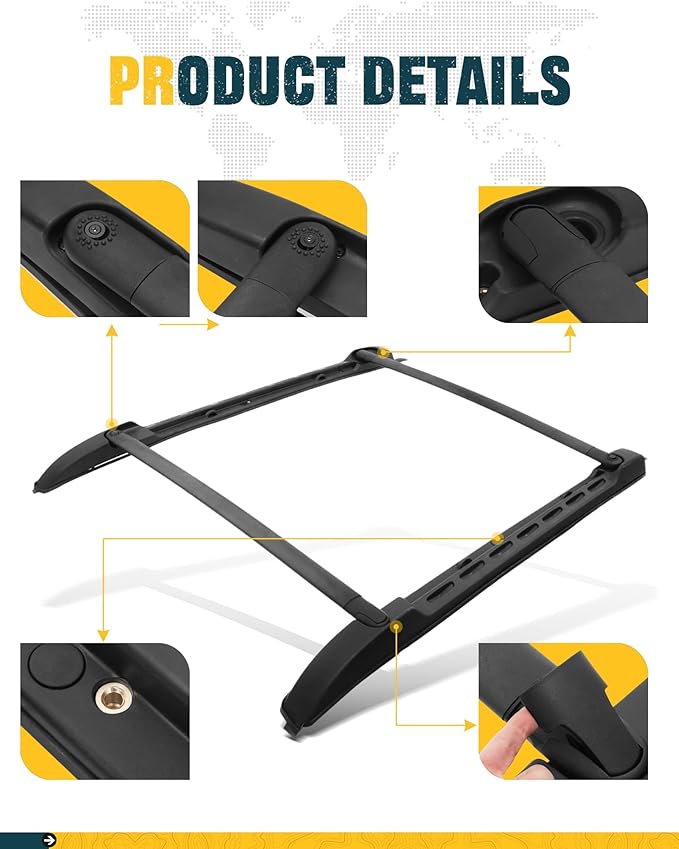 Trumgeta Roof Rack Cross Bars Kit Fit for 2005-2023 Toyota Tacoma Double Cab Only 165lbs Capacity Roof Rails Crossbar for Cargo Bike Kayak Snowboard Rooftop Accessories Cargo Carrier