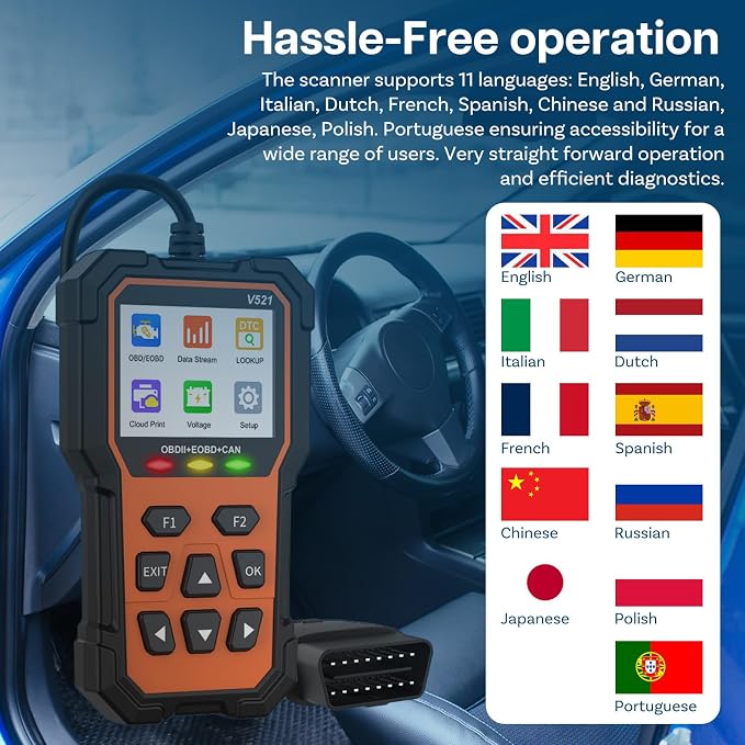 MMOBIEL OBD2 Scanner [Pro Edition] – Full System Car & Truck Code Reader with Check Engine Reset, Live Data, Mode 6 & 8, EVAP & Oxygen Sensor Test, Cloud Print – Universal OBDII/EOBD Scan Tool