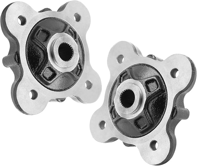 2 Pcs Rear Wheel Hub Machined Black Compatible With Polaris Ranger 900 1000 570-Full-Size Diesel HST Brutus Pro-XD GEM-eM1400 M1400-Gas