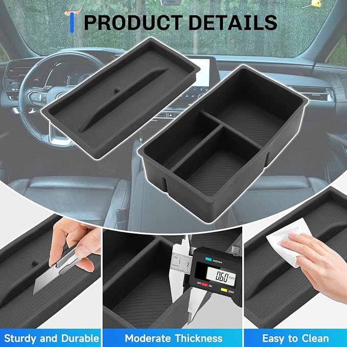 SXCY [Double-layer for 2023-2025 2026 Lexus RX350 Center Console Organizer 2024 2025 2026 RX350 RX Hybrid RX 350h/ RX 500h Accessories [Soft Silicone] Center Console Tray Middle Console Organizer