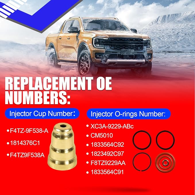 SMMS Injector Sleeve Cup Installation Removal Tool Kit for Ford Powerstroke 7.3L F250 F250 F350 F450 F550 E550 1994-2003 7.3L Removal Install Kit 2 With Oring Kits Without Brushes