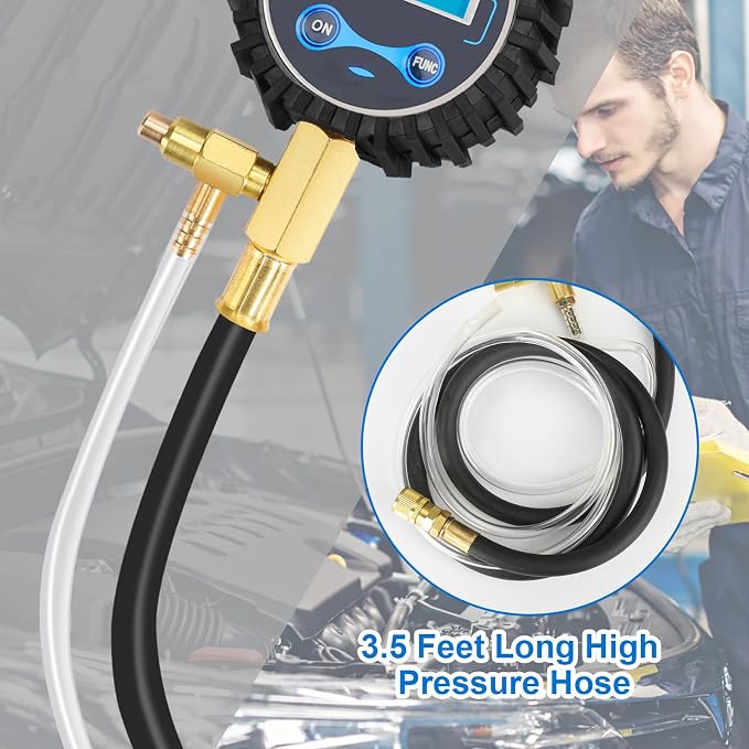 BETOOLL Digital Pro Fuel Injection Pressure Tester Kit Gauge 0-300 PSI with 9.49,7.89,6.30 Fuel Line Fittings