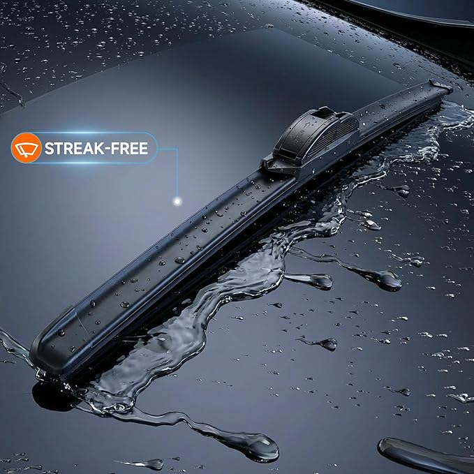 AUTOBOO PLUS 26" + 22" All-Season Windshield Wiper Blades (Pack of 2), Premium OEM-Quality, Rust-Resistant Rubber Encased Design, Streak-Free, Quiet, Smooth & Long-Lasting Performance