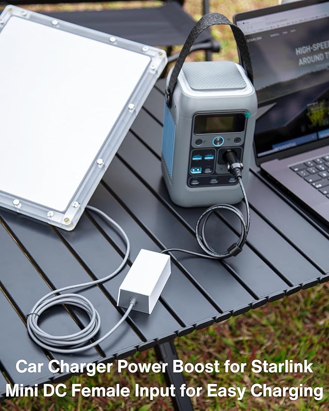 Car Charger to DC Female Adapter 60W Output for Starlink Mini, Compatible with 12V/24V/36V Cigarette Lighter and DC Waterproof Barrel Jack, Car Charger Converter for Car, RV, Truck, Boat