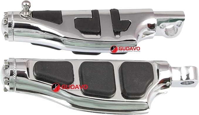 Motorcycle Aluminum Front Or Rear Foot Pegs Footboards Chrome Foot Pedal Footrests For Harley Davidson Street 750 XG750 Street 500 XG500 modele Touring 1988-2019 (Style: 15)
