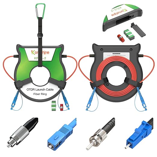 FTTH Launch Fiber Cable SC UPC to LC UPC Connectors OTDR Launch Cable Box Multi Mode MM Fiber 62.5/125um for 500 Meters Fiber Optic Dead Zone Eliminator Used with Optical OTDR