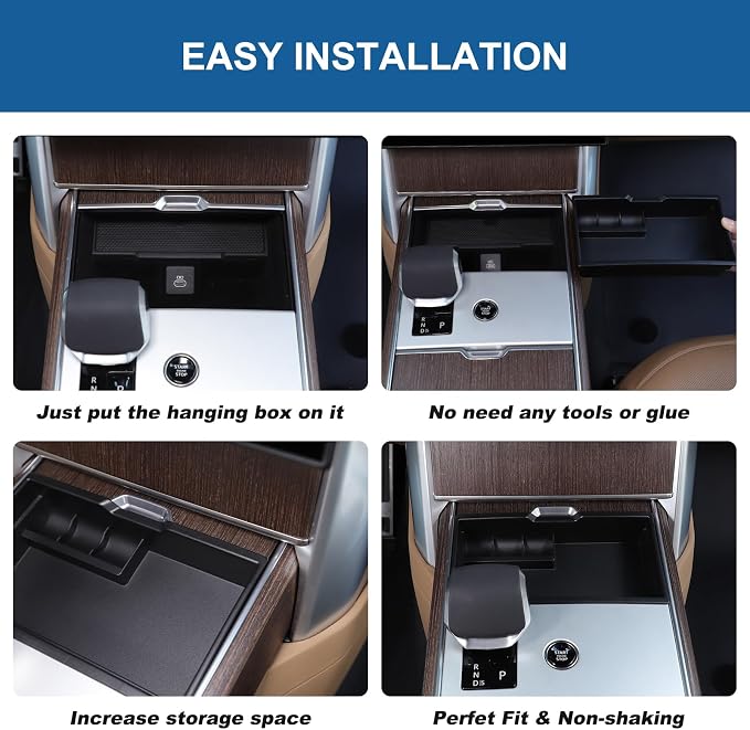 Center Console Storage Box Tray Compatible with Land Rover Range Rover Vogue 2023 2024 2025 2026 Accessories, Center Console Organizer Tray Front Gear Shift Panel Storage Box