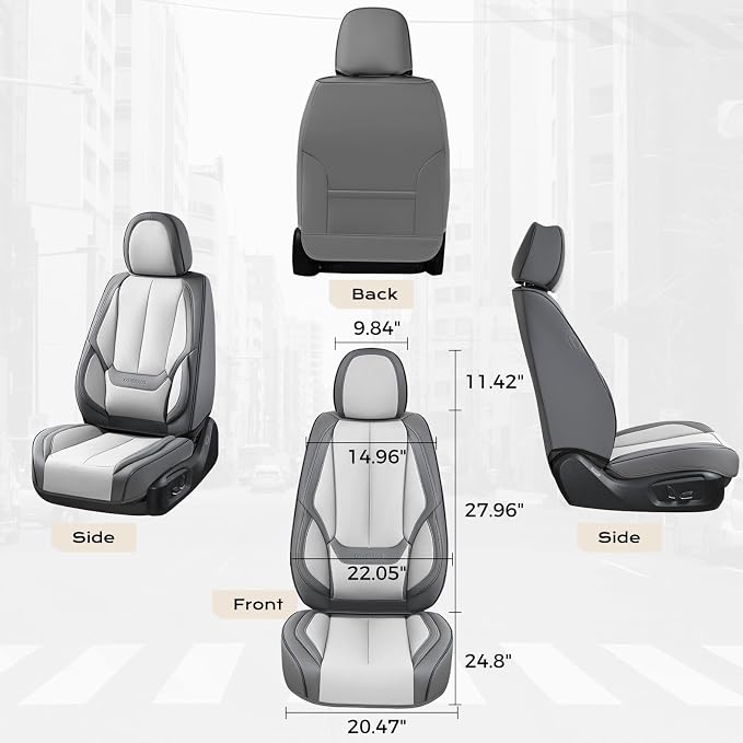 Coverado Seat Covers, Car Seat Covers Front Seats, Car Seat Cover, Car Seat Protector Waterproof, Car Seat Cushion Nappa Leather, Seat Covers Carseat Cover Universal Fit for Most Cars