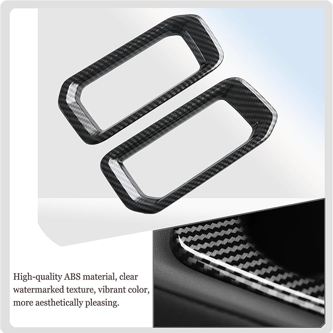 MUXEE A/C Vent Trim Panel Cover, for Ford Mustang 2024 2025 2026 - ABS Carbon Fiber Dashboard AC Air Vent Outlet Grain Sport Interior Trim Accessories（A-Shape）