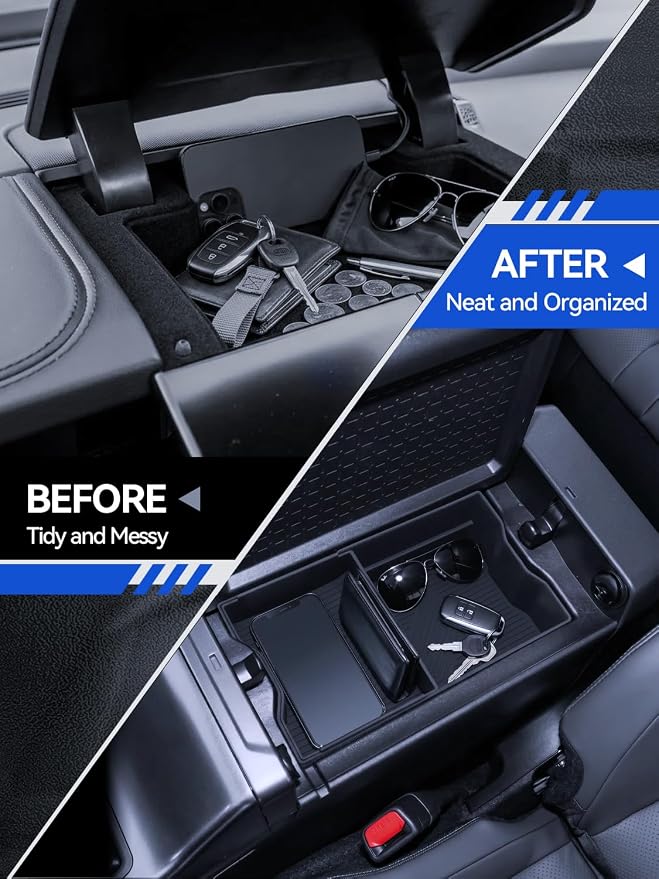 for RAV4 Center Console Organizer 2026 Toyota RAV4 (6th Gen) Hybrid/PHEV Accessories Armrest Tray Middle Storage Box Insert Container Durable ABS Plastic