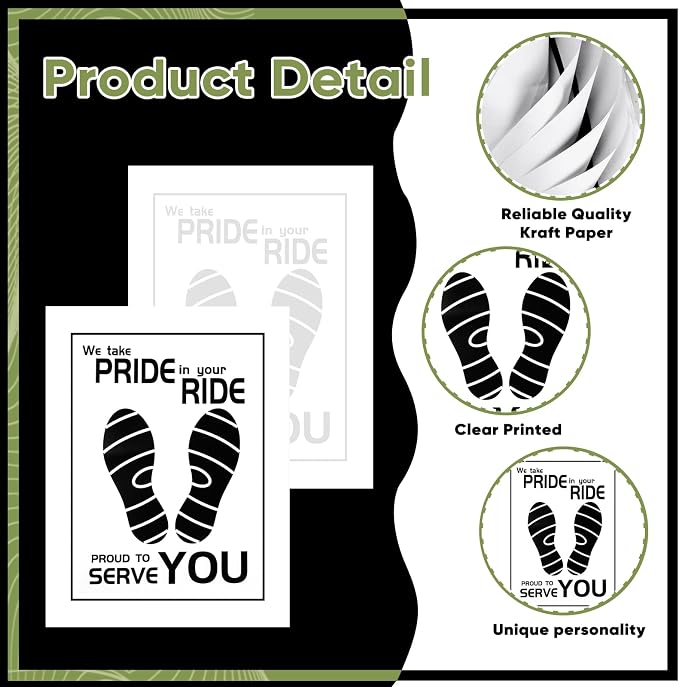 500 Pcs 22x17 Inch Paper Floor Mats for Cars Disposable Car Floor Mat Plastic Automotive Vehicle Foot Mat Supplies for Dealer, Detailing Stuff