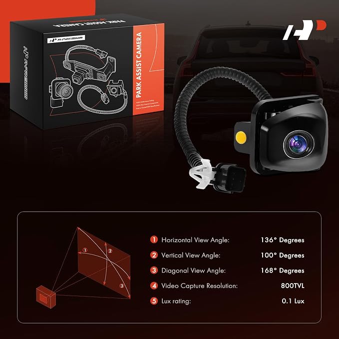 A-Premium Rear View Backup Camera Compatible with Kia | Parking Camera for 2014 2015 2016 Forte/Forte Koup