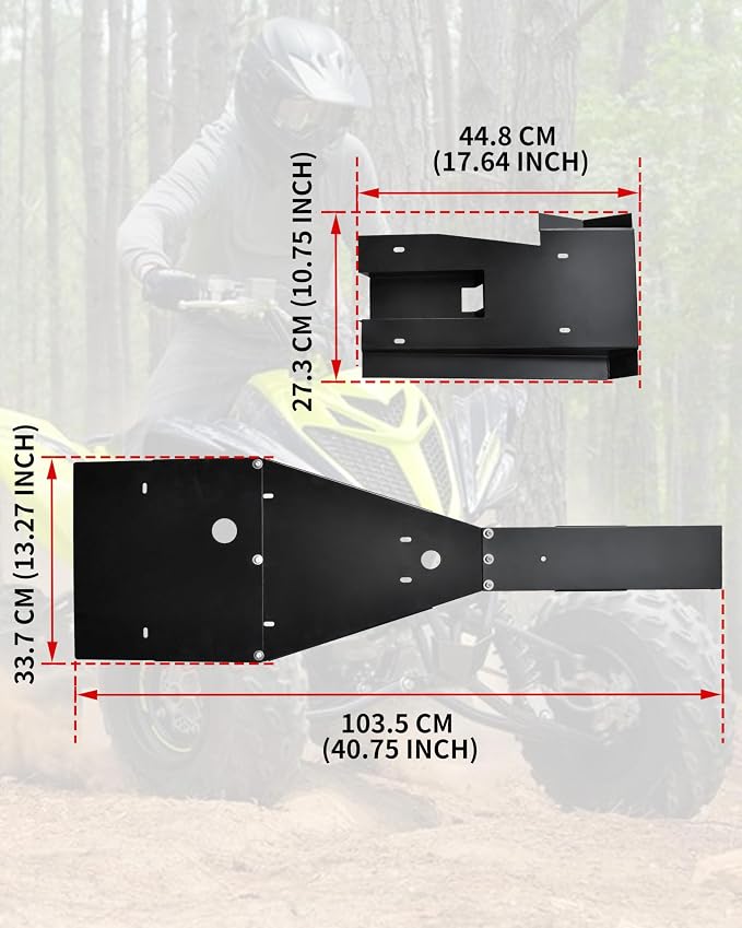 Full Chassis Glide & Swing Arm Skid Plate Gaurd for Yamaha Raptor 700 700R 2006-2025, Combined ATV Aluminum Full Chassis Frame Skid Plate Replace# 1AS-F84NO-V0-00 GYT-1S333-00-AL