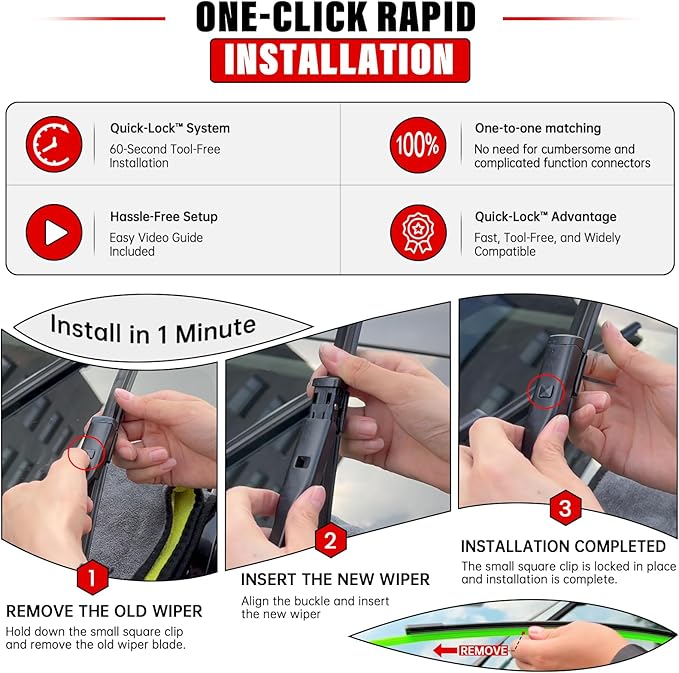 Windshield Wiper Blades Replacement for 2009-2017 Audi Q5 SQ5 & 2019-2022 Audi Q3 Original Factory Quality Front Rear Wipers Blade Set for My Car - 24" 20" 13" (Pack of 3)
