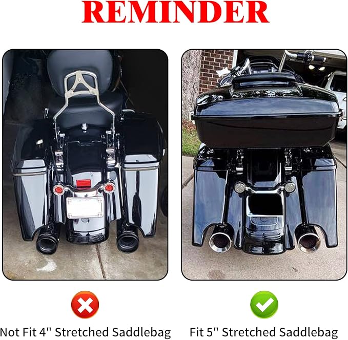 Saddlebag Liners Fit for Harley Touring 2014-2023 | 5-Inch Stretched Bag Inserts, White Stitching, Fits Road King, Road Glide, Street Glide & Electra Glide Stretched Saddlebags