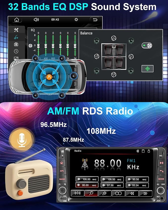Plug & Play Car Radio Stereo for Nissan Rogue Selet 2014-2015/Sentra 2015-2019/Versa 2014-2019/Versa Note 2014-2019/Quest 2011-2017/TITAN 2013-2015 W/Carplay Android Auto Touchscreen Bluetooth AM/FM