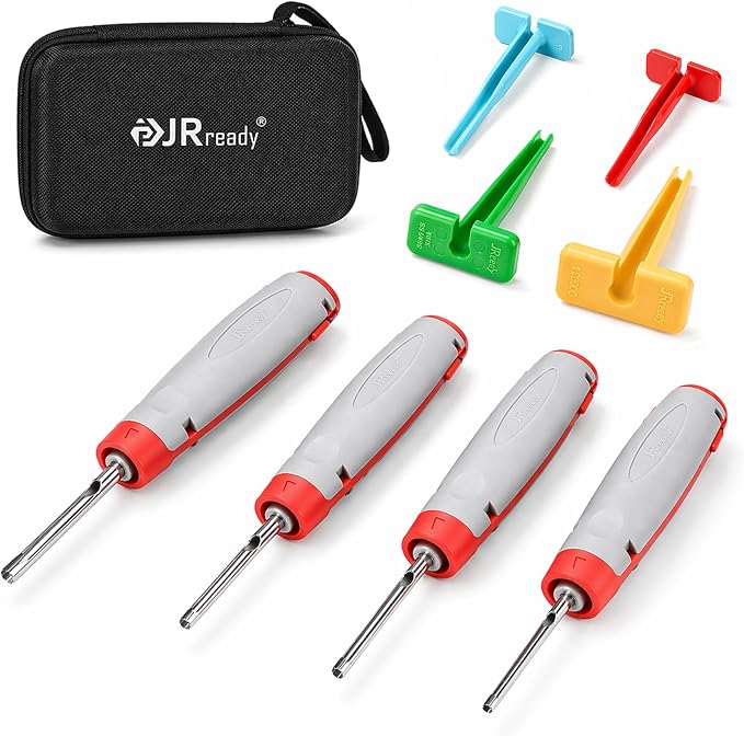 JRready ACTCRH7A06 Deutsch Pin Removal Tool Set, 8PCS Depinning Tool Kit with Insulated Handle Extractors & Plastic Terminal Removal Tools, for DT DTM DTP DTHD Connectors, Automotive Electrical Repair