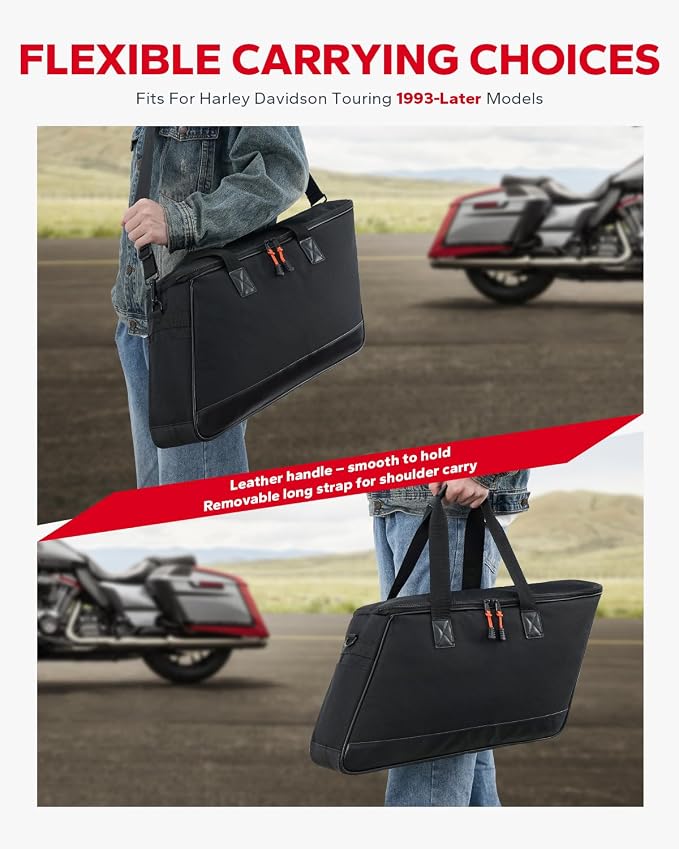 Amazicha Saddlebag Liner Bags 1 pcs Hard Saddle Bags Insert Storage Bag 900D Oxford Saddlebag Organizer Fit for Harley Davidson Touring Road Glide Street Glide Road King Electra Glide 1993-2025