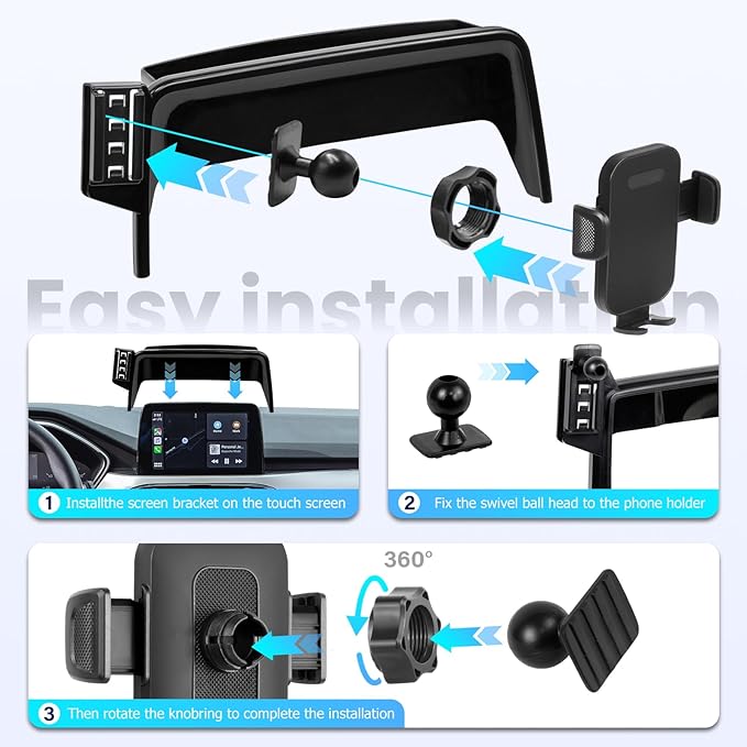 Car Phone Holder for 2020-2025 Ford Escape Accessories-Cell Phone Mount for Escape 8 inch Touch Screen Cradles Hands-Free 360° Rotation