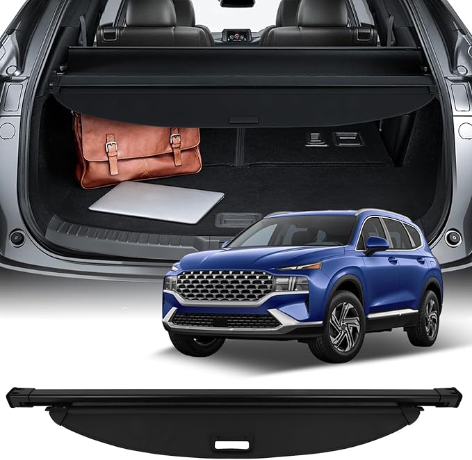 SCITOO Retractable Rear Cargo Cover Shade 2019-2023 Fit for Hyundai Santa Fe Accessories Rear Trunk Retractable Security Shade Shield Cover