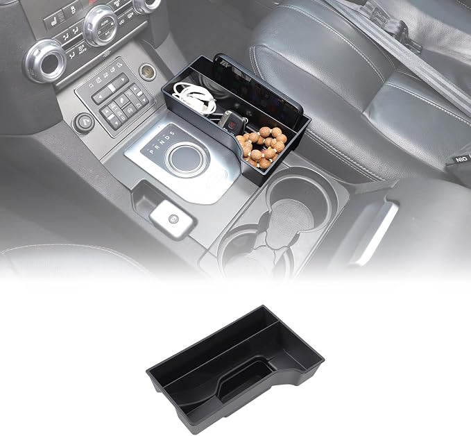 Center Console Organizer Compatible with 2010-2016 Land Rover Discovery 4 Gear Shift Side Tray, LR4 Center Console Organizer Tray, Key Card Coin Secondary Storage Box (Left Hand Drive)