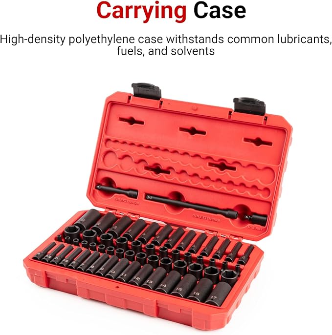 TEKTON 1/4 Inch Impact Socket Set, 61-Piece | SID90403