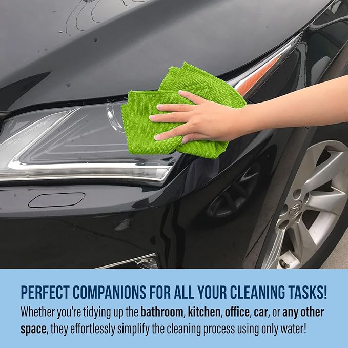 GREEN LIFESTYLE Microfiber Cleaning Cloth 11.5" x 11.5" 150 Pack - Edgeless Microfiber Towels for Cars, Cleaning Rags, Lint Free Car Microfiber Towel, Reusable Cleaning Cloths (Multicolor)