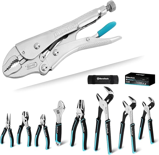 DURATECH 10-Inch Locking Pliers & DURATECH 8-Piece Pliers Set