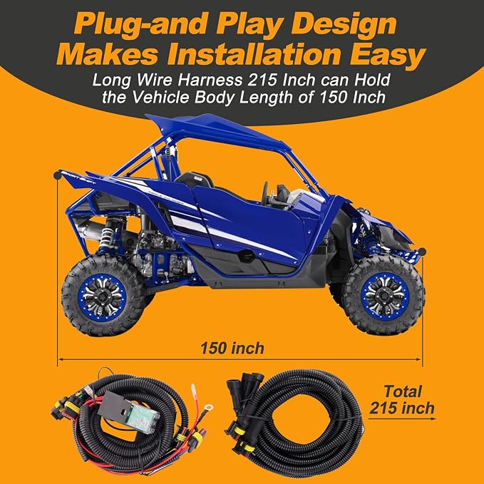 UTV Turn Signal Kit,Plug and Play Street Legal Column Turn Signal Switch, Amber Led Light, Horn Kit compatible with Pioneer, Arctic Cat,Kawasaki, Polaris, Can-Am..