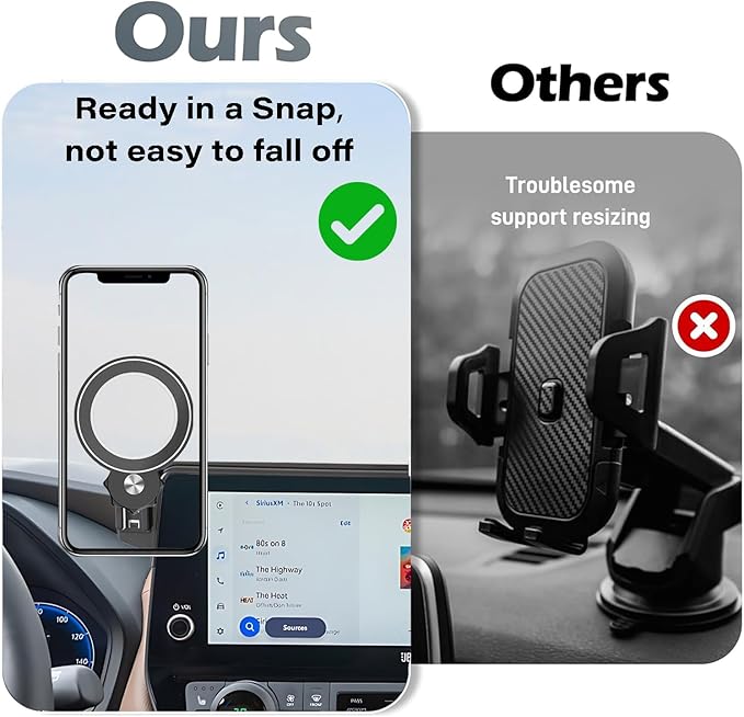 Magnetic Car Phone Holder for Toyota Grand Highlander/Grand Highlander Hybrid 2024 2025 2026 Accessories Apply to 12.3 Inch Screen Fixed Clip MagSafe Passenger Cell Phone Mount