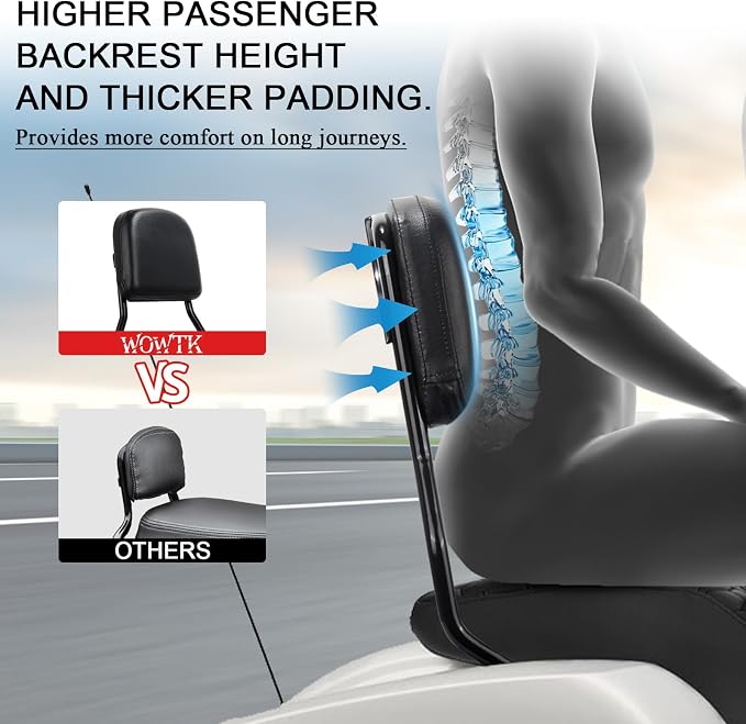 Standard Upright Sissy Bar Backrest for Harley Softail 2018-2025,for Street Bob/Deluxe/Heritage Classic/Slim/Standard FXST/Hydra-Glide