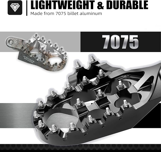 NICECNC Footrests Foot Pegs Motorcycle Compatible with KTM 125-500 XC SX XCF SXF 2023-2024 125-500 EXC EXCF XCW 2024, Compatible with Husqvarna 125-450 FC FX TX TC 2023-2024 125-501 TE FE 2024, Black
