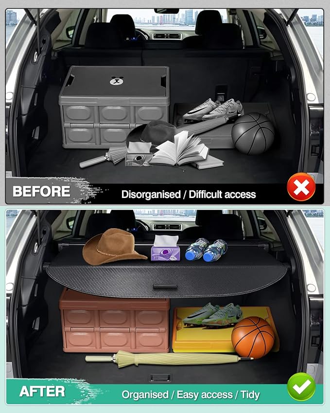 Powerty Cargo Cover for 2015-2018 2019 Subaru Outback Accessories Trunk Cover Retractable Trunk Shielding Shade Cargo Luggage Cover No Gap (Only for Power Liftgate)