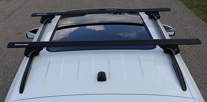 BRIGHTLINES All Black Heavy Duty 220 lbs Wing Shaped Universal Crossbars Roof Racks Compatible with 2018-2024 Chevy Equinox GMC Terrain for Kayak Luggage ski Bike Carrier, a Set of 2